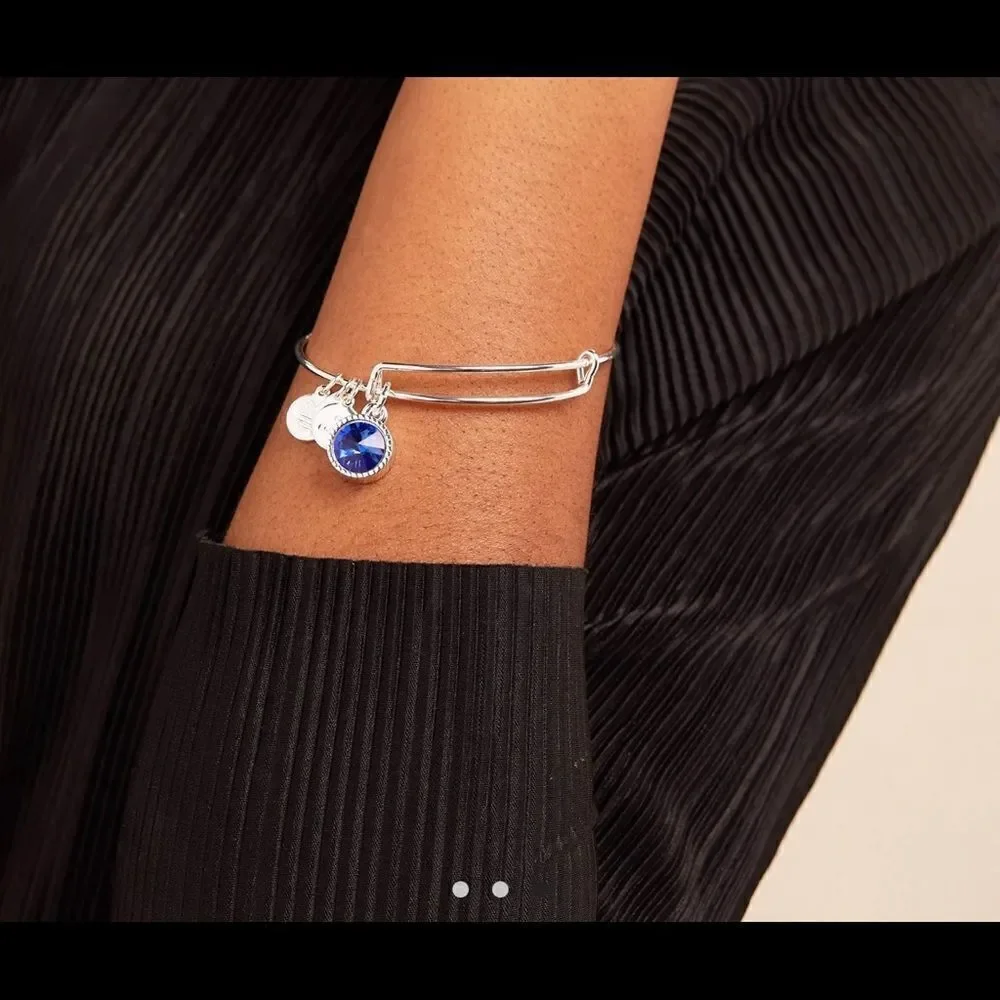 Alex & Ani September Birthstone Charm Bangle, Sapphire - NWT